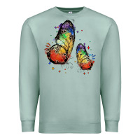 Seafoam rainbow butterfly pride Premium Sweatshirt - FaDigitalArtStudio