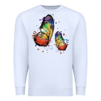 White rainbow butterfly pride Premium Sweatshirt - FaDigitalArtStudio