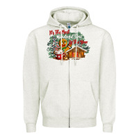 Oatmeal Heather its the wonderful time of the year Zipper Hoodie - CowGirlArtShop