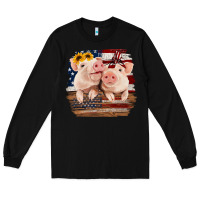 Black Cute Couple American Pigs Long Sleeve Tee - Bettercallsaul