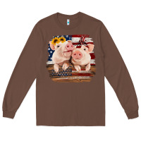 Chestnut Cute Couple American Pigs Long Sleeve Tee - Bettercallsaul