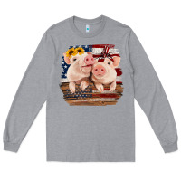 Heather Grey Cute Couple American Pigs Long Sleeve Tee - Bettercallsaul