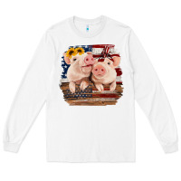 White Cute Couple American Pigs Long Sleeve Tee - Bettercallsaul