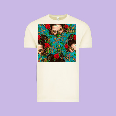 Messy Bun Mom And Cross With Leopard Patterns Vintage Tee Designed By Bundleandbundleshop
