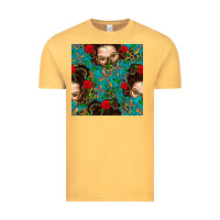 Vintage Mustard Messy Bun Mom And Cross With Leopard Patterns Vintage Tee - BundleAndBundleShop