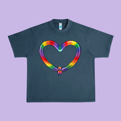 Lgbtq Heart Balloon Urban Heavy Tee Designed By Bundleandbundleshop