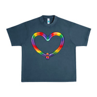 Midnight Navy Lgbtq Heart Balloon Urban Heavy Tee - BundleAndBundleShop