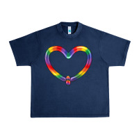 Navy Lgbtq Heart Balloon Urban Heavy Tee - BundleAndBundleShop