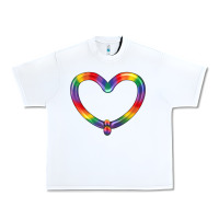White Lgbtq Heart Balloon Urban Heavy Tee - BundleAndBundleShop