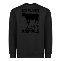 Black Eat Plants Love Animals Heavyweight Sweatshirt - Bettercallsaul