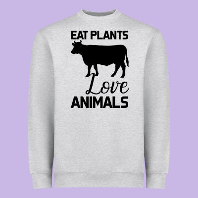 Eat Plants Love Animals Heavyweight Sweatshirt Designed By Bettercallsaul
