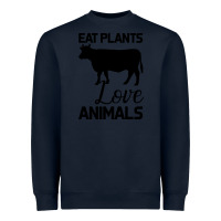 Navy Eat Plants Love Animals Heavyweight Sweatshirt - Bettercallsaul
