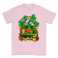 Bubblegum Pink st. patricks gnomes truck with rainbow Classic Tee - BundleAndBundleShop