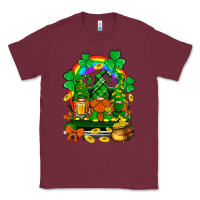 Burgundy st. patricks gnomes truck with rainbow Classic Tee - BundleAndBundleShop