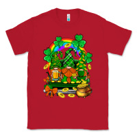Red st. patricks gnomes truck with rainbow Classic Tee - BundleAndBundleShop