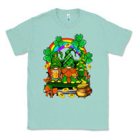 Seafoam st. patricks gnomes truck with rainbow Classic Tee - BundleAndBundleShop