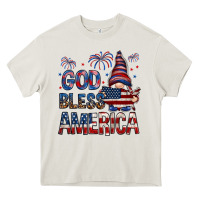 Cream god bless america Heavy Core Tee - NancyCooperArtShop