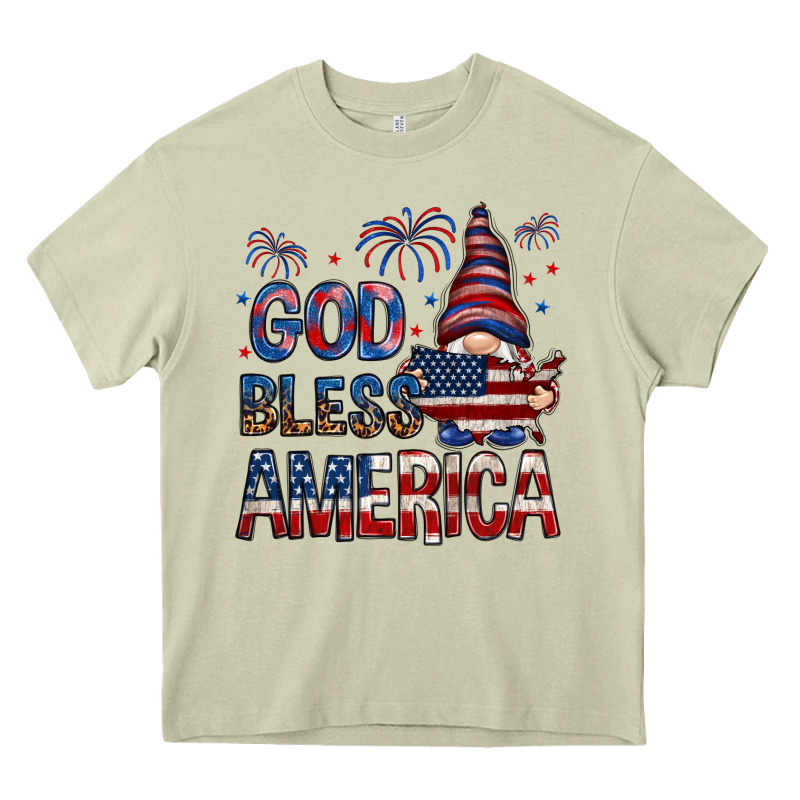 God Bless America Heavy Core Tee by NancyCooperArtShop | Teevron