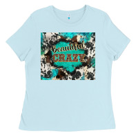 Baby Blue western beautiful crazy Ladies Tee - BarkalooDesign