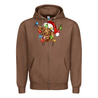 Chestnut christmas heifer cow Zipper Hoodie - CowGirlArtShop