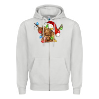 Dove Grey christmas heifer cow Zipper Hoodie - CowGirlArtShop