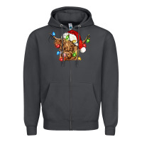 Smoke christmas heifer cow Zipper Hoodie - CowGirlArtShop