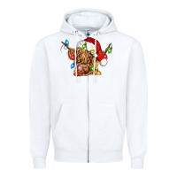 White christmas heifer cow Zipper Hoodie - CowGirlArtShop