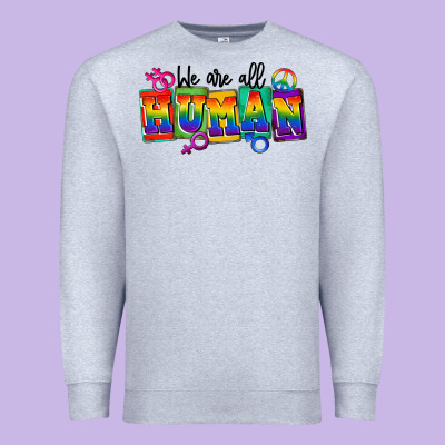 We Are All Human Premium Sweatshirt Designed By Fadigitalartstudio