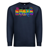 Navy we are all human Premium Sweatshirt - FaDigitalArtStudio