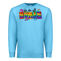 Ocean Blue we are all human Premium Sweatshirt - FaDigitalArtStudio