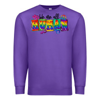 Purple we are all human Premium Sweatshirt - FaDigitalArtStudio