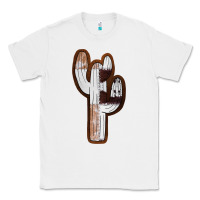 White Leather Cowhide Cactus Classic Tee - RanaPortraitStore