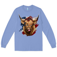 Colony Blue American Highland Cow Long Sleeve Tee - Bettercallsaul