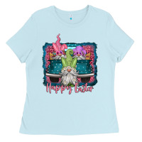 Baby Blue happy easter gnomes farm truck Ladies Tee - Jasminsmagicworld