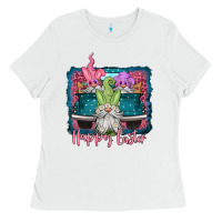 White happy easter gnomes farm truck Ladies Tee - Jasminsmagicworld