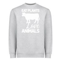 Heather Grey Eat Plants Love Animals Heavyweight Sweatshirt - Bettercallsaul