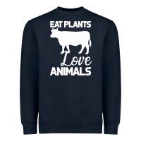 Navy Eat Plants Love Animals Heavyweight Sweatshirt - Bettercallsaul