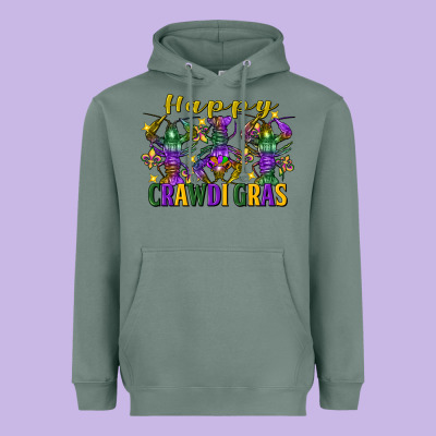 Happy Crawdi Gras Mardi Gras Crawfish Heavyweight Hoodie Designed By Fadigitalartstudio