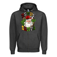 Charcoal Heather howdy santa western cactus christmas Zipper Hoodie - CowGirlArtShop