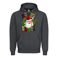 Smoke howdy santa western cactus christmas Zipper Hoodie - CowGirlArtShop