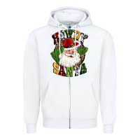 White howdy santa western cactus christmas Zipper Hoodie - CowGirlArtShop