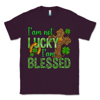 Plum I Am Not Lucky I Am Blessed St. Patricks Classic Tee - BundleAndBundleShop