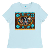 Baby Blue western baby cow turquoise gemstones  leopards Ladies Tee - BarkalooDesign