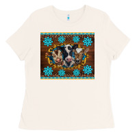 Bone western baby cow turquoise gemstones  leopards Ladies Tee - BarkalooDesign