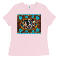 Western Baby Cow Turquoise Gemstones  Leopards Ladies Tee | Teevron