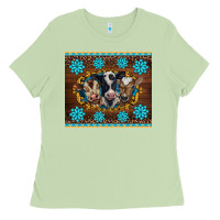 Matcha western baby cow turquoise gemstones  leopards Ladies Tee - BarkalooDesign