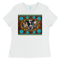 White western baby cow turquoise gemstones  leopards Ladies Tee - BarkalooDesign