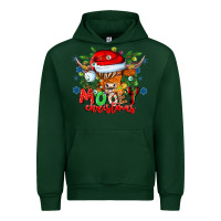 Forest Green Mooey Christmas Urban Hoodie - CowhideDigitalArt