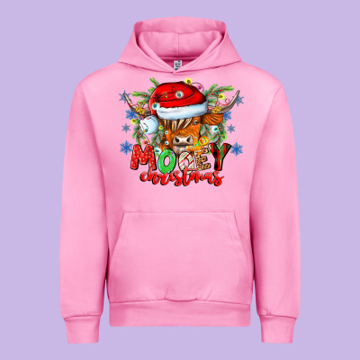 Mooey Christmas Urban Hoodie Designed By Cowhidedigitalart