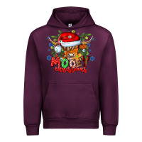 Mauve Wine Mooey Christmas Urban Hoodie - CowhideDigitalArt